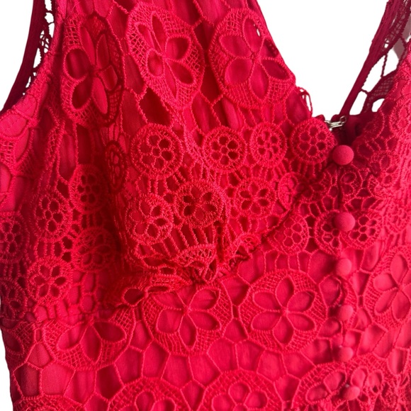 True Red Gilli Crocheted Lace Dress MIDI Size Large - Picture 9 of 16